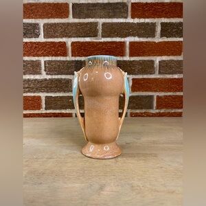 Vintage‎ Pottery Vase Double Handles Roseville Orian 1930s Ceramic Beautiful